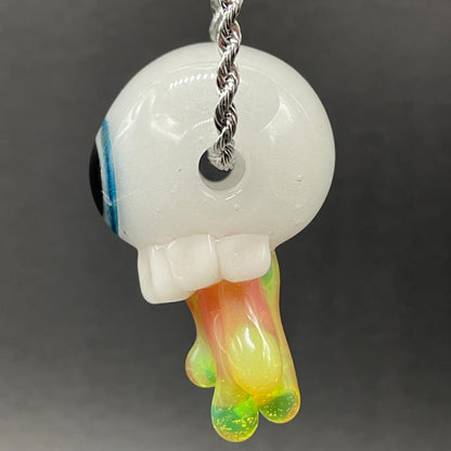 Leviathan Glass Glow in the dark eye pendant - hand-blown art