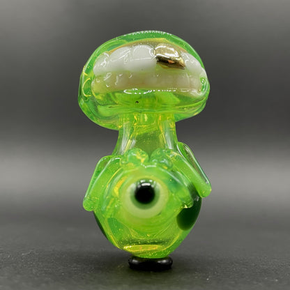 Leviathan Glass Green slime mushroom monster - hand-blown art