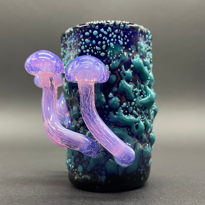 Hand-blown Pink Slime Mushroom Shot Glass - Leviathan Glass original