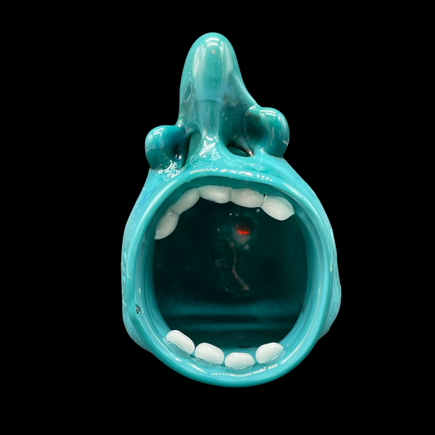Hand-blown glass Screaming incense burner by Leviathan Glass