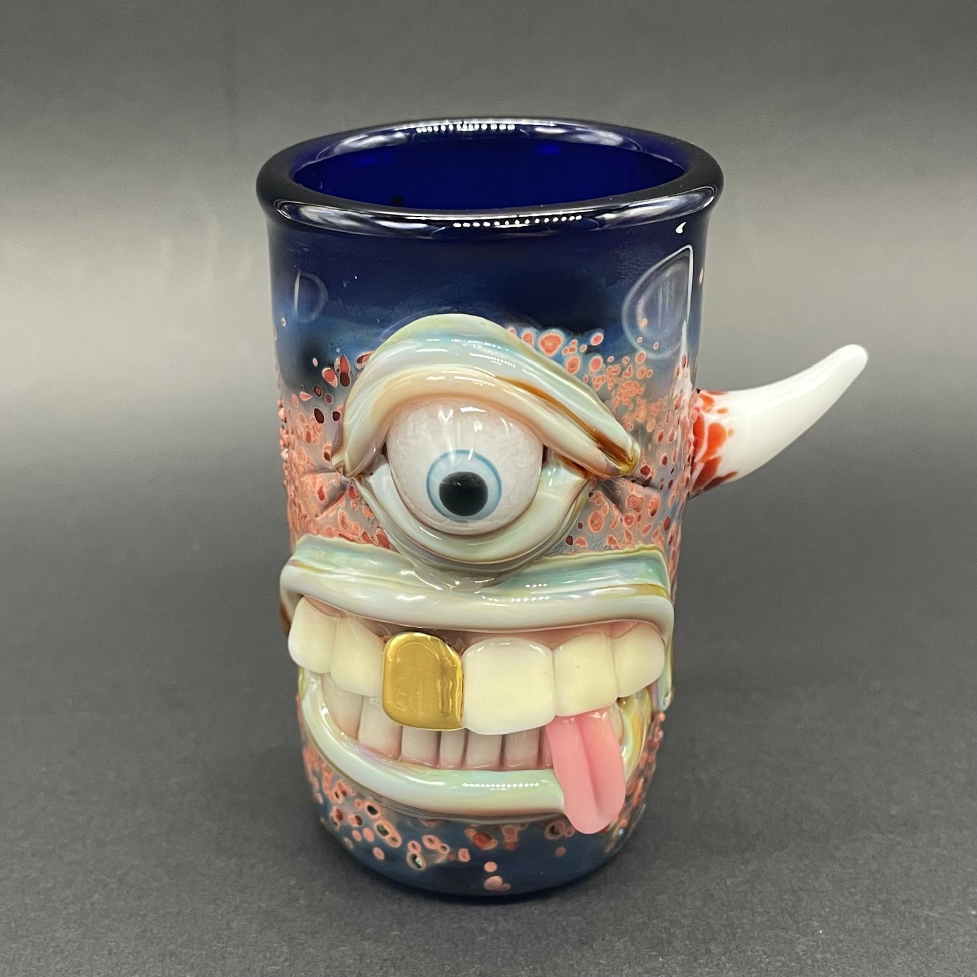 Cyclops shot glass by Leviathan Glass - artisan detail