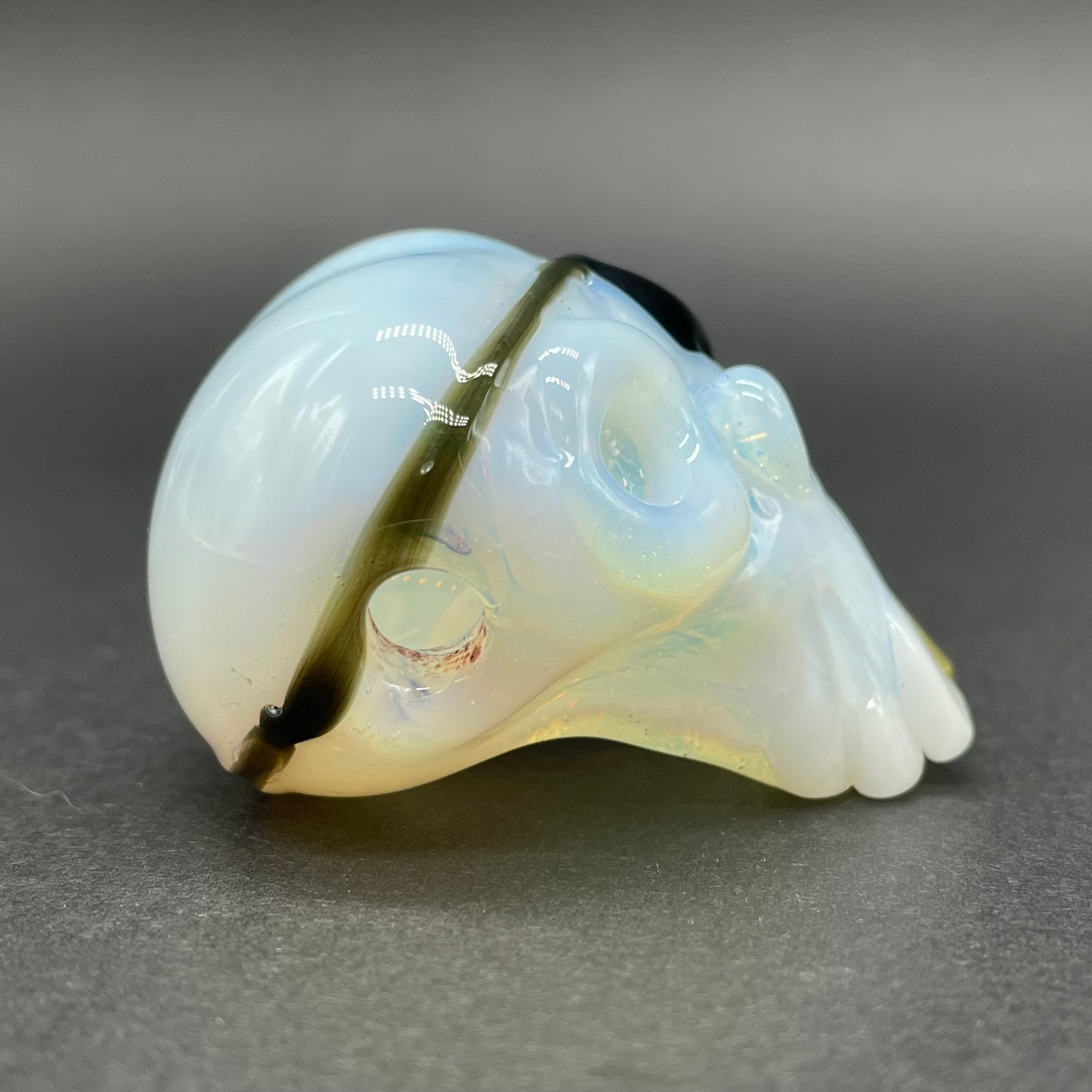 Leviathan Glass one eyed Willie skull pendant - hand-blown art