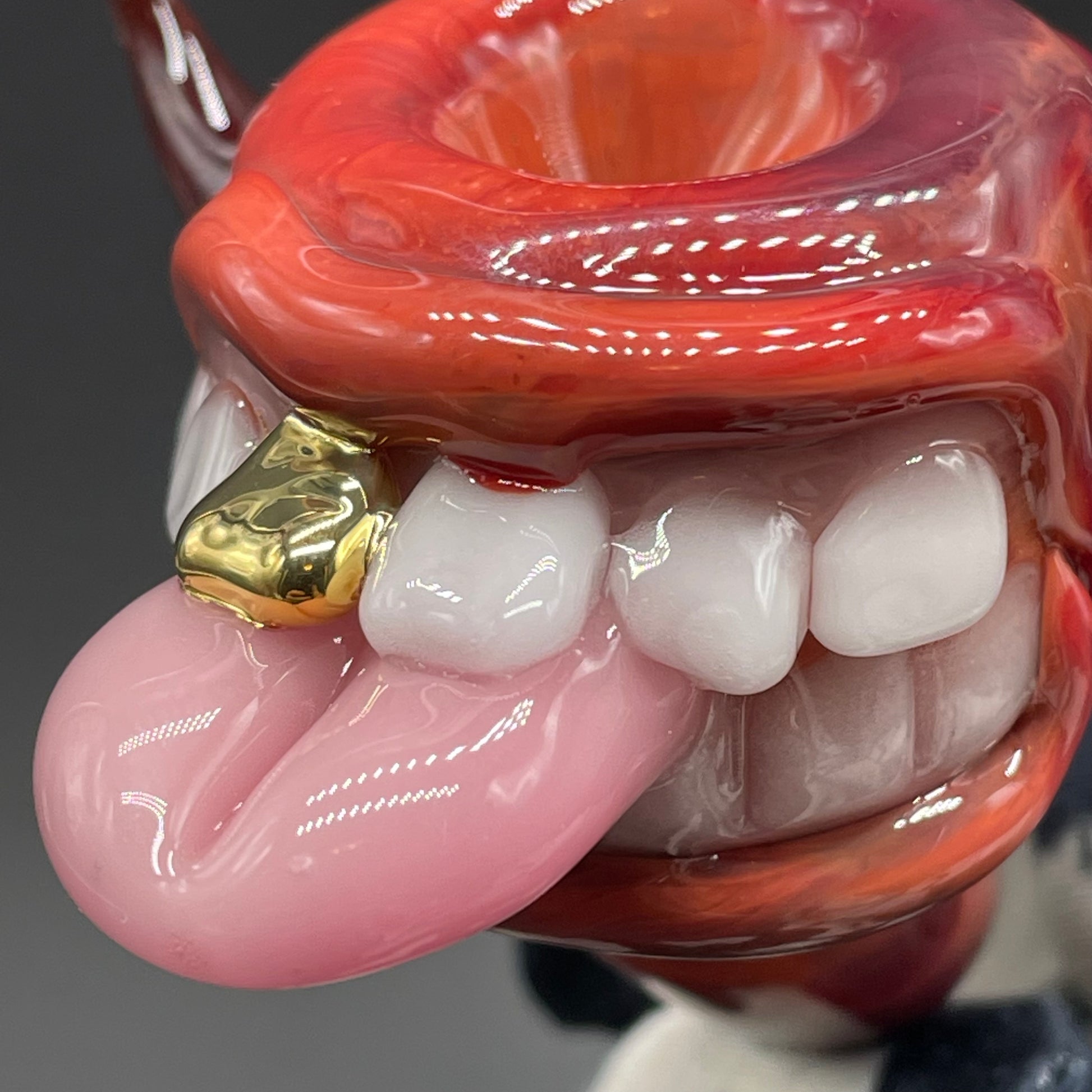 Leviathan Glass 14mm 45° single hole slide - hand-blown art