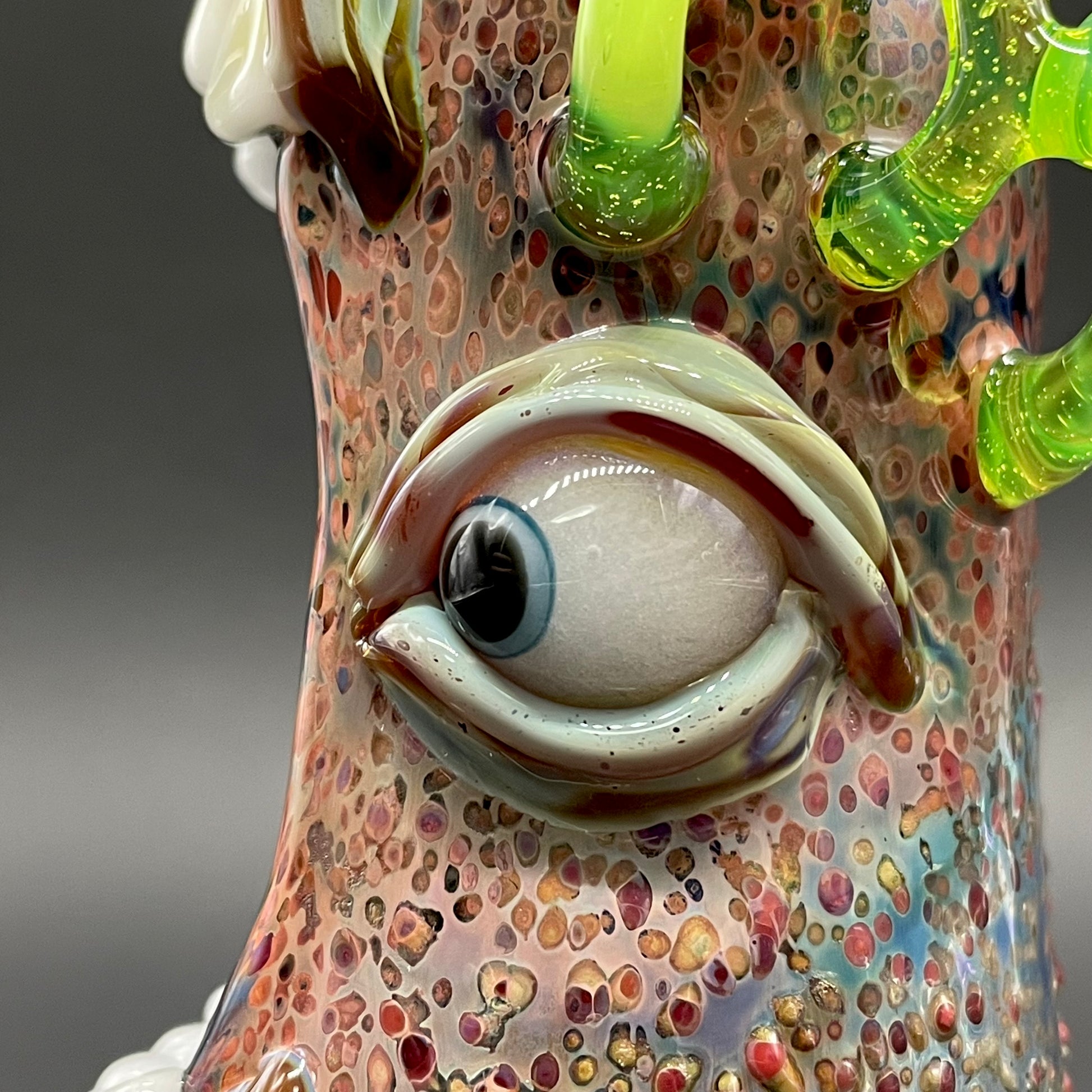 Hand-blown Screaming incense burner - Leviathan Glass original