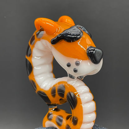 Slithering Chester Cheetah glass pendant