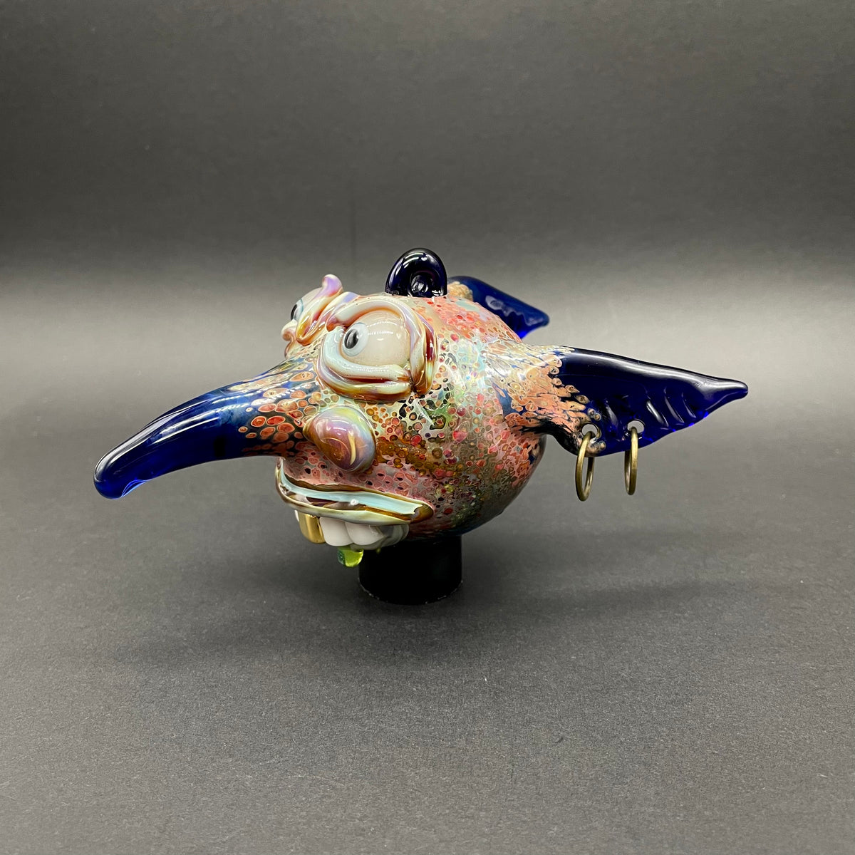 Hand-blown glass Goblin glass ornament by Leviathan Glass
