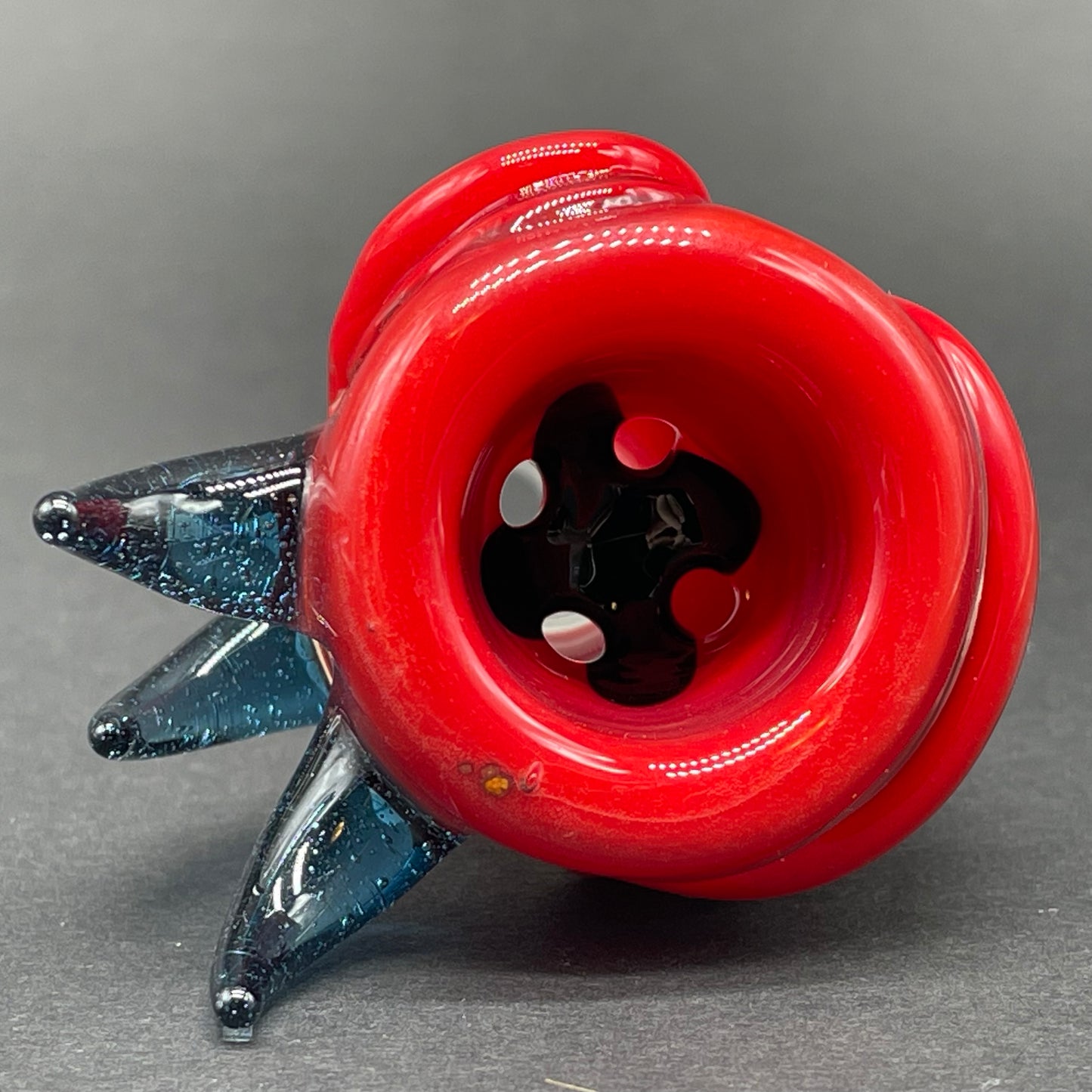 14mm 4 hole UV reactive slide by Leviathan Glass - artisan detail