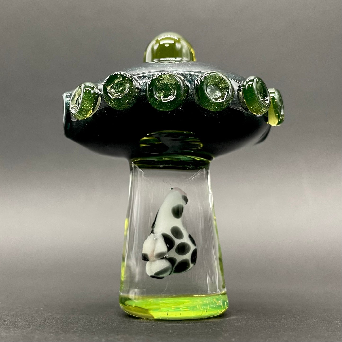 Hand-blown Alien abduction pendant (cow) - Leviathan Glass original