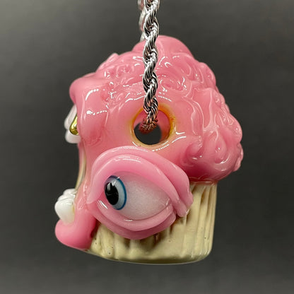 Premium Cupcake pendant - collectible glass art