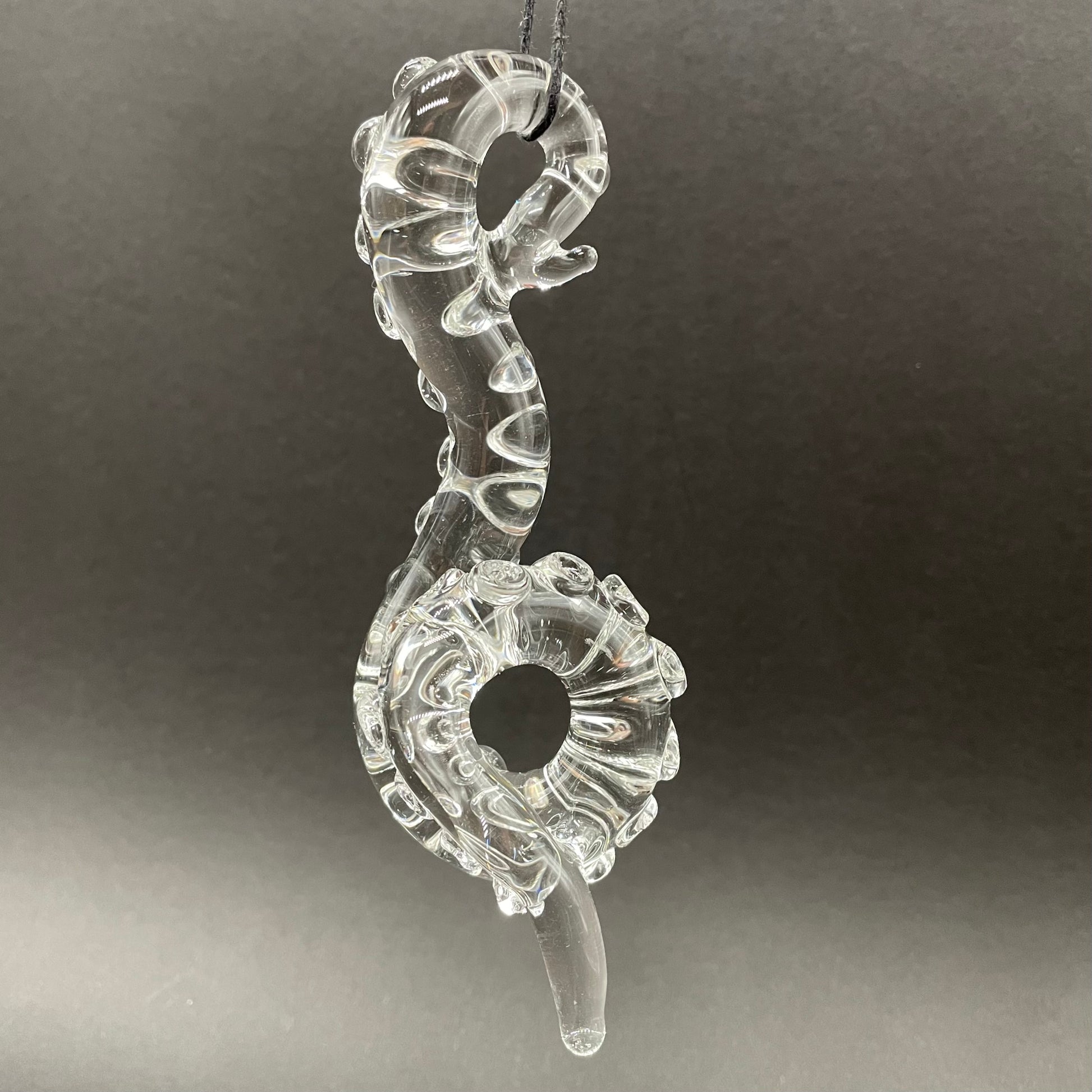 Hand-blown 3 clear tentacle ornaments - Leviathan Glass original