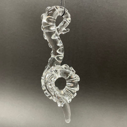 Hand-blown 3 clear tentacle ornaments - Leviathan Glass original