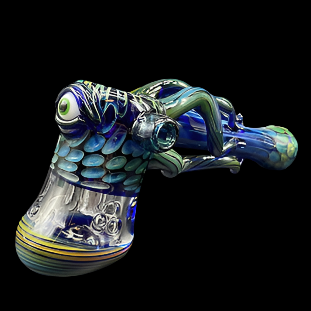 Hand-blown glass Tentacle Bubbler by Leviathan Glass
