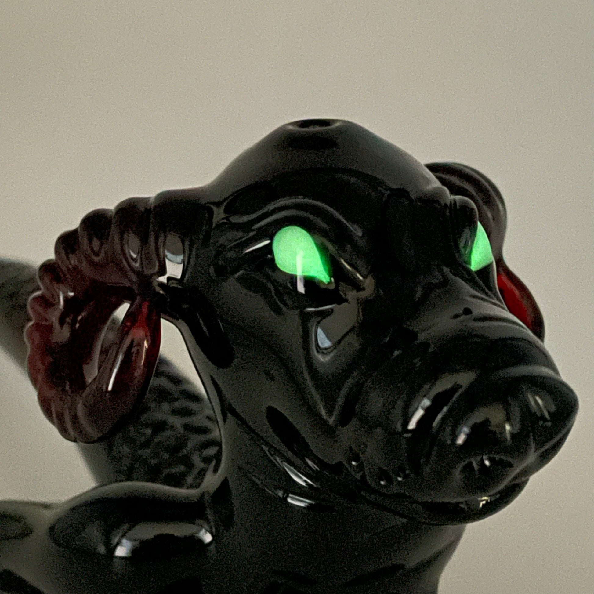 Hand-blown Demon dog Sherlock - Leviathan Glass original