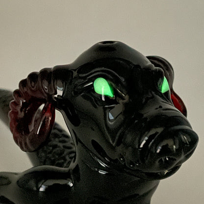 Hand-blown Demon dog Sherlock - Leviathan Glass original