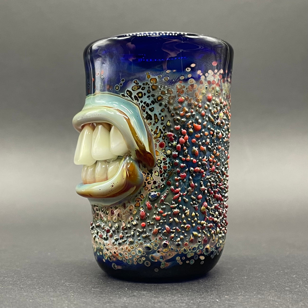 MOUTH shot glass by Leviathan Glass - artisan detail
