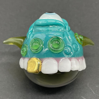 Hand-blown Hungry Dichroic marble - Leviathan Glass original