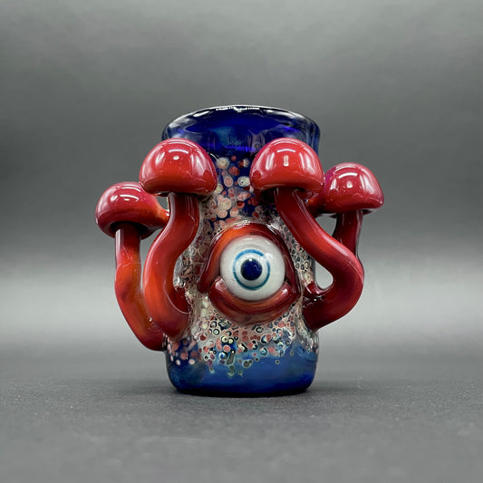 Hand-blown glass Tequila sunrise shot glass by Leviathan Glass