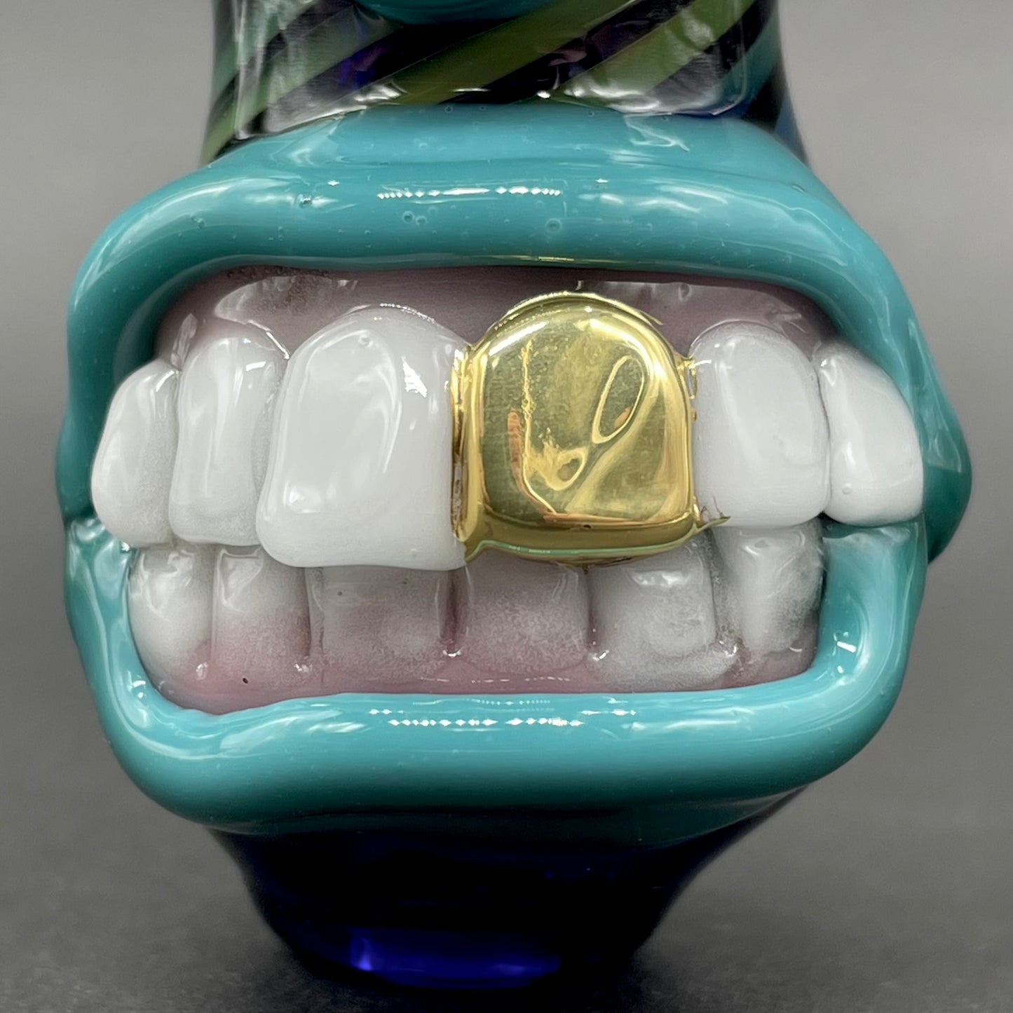 Gold Fumed Cyclops Spoon glass art - premium handcrafted piece