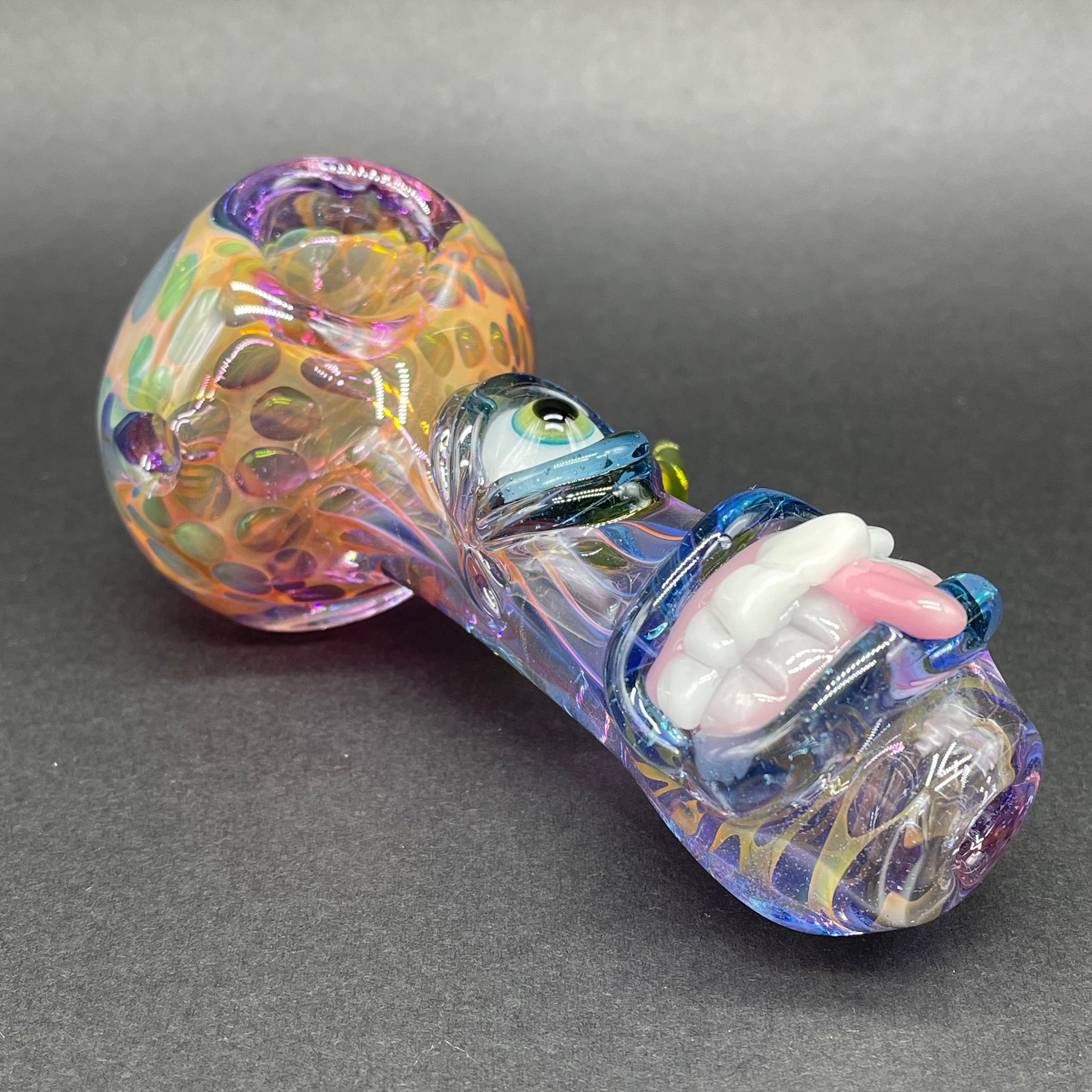 Hand-blown UV inside out spoon - Leviathan Glass original