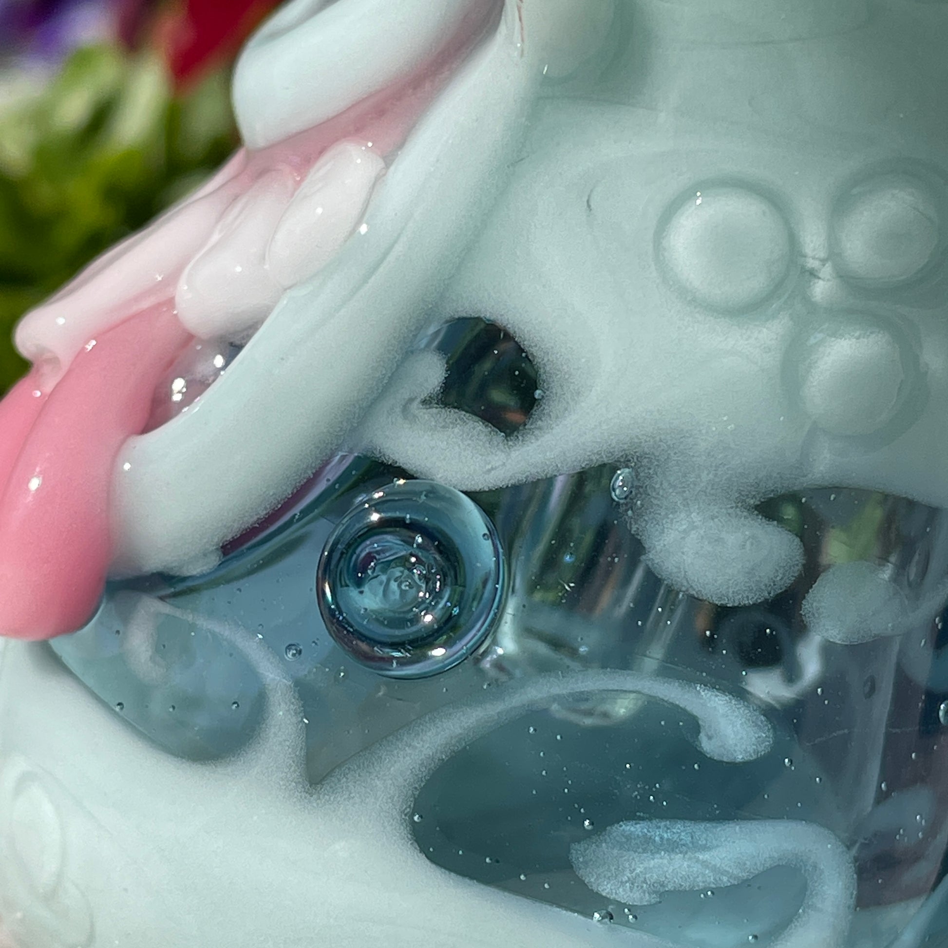Hand-blown Smiley face bubbler - Leviathan Glass original