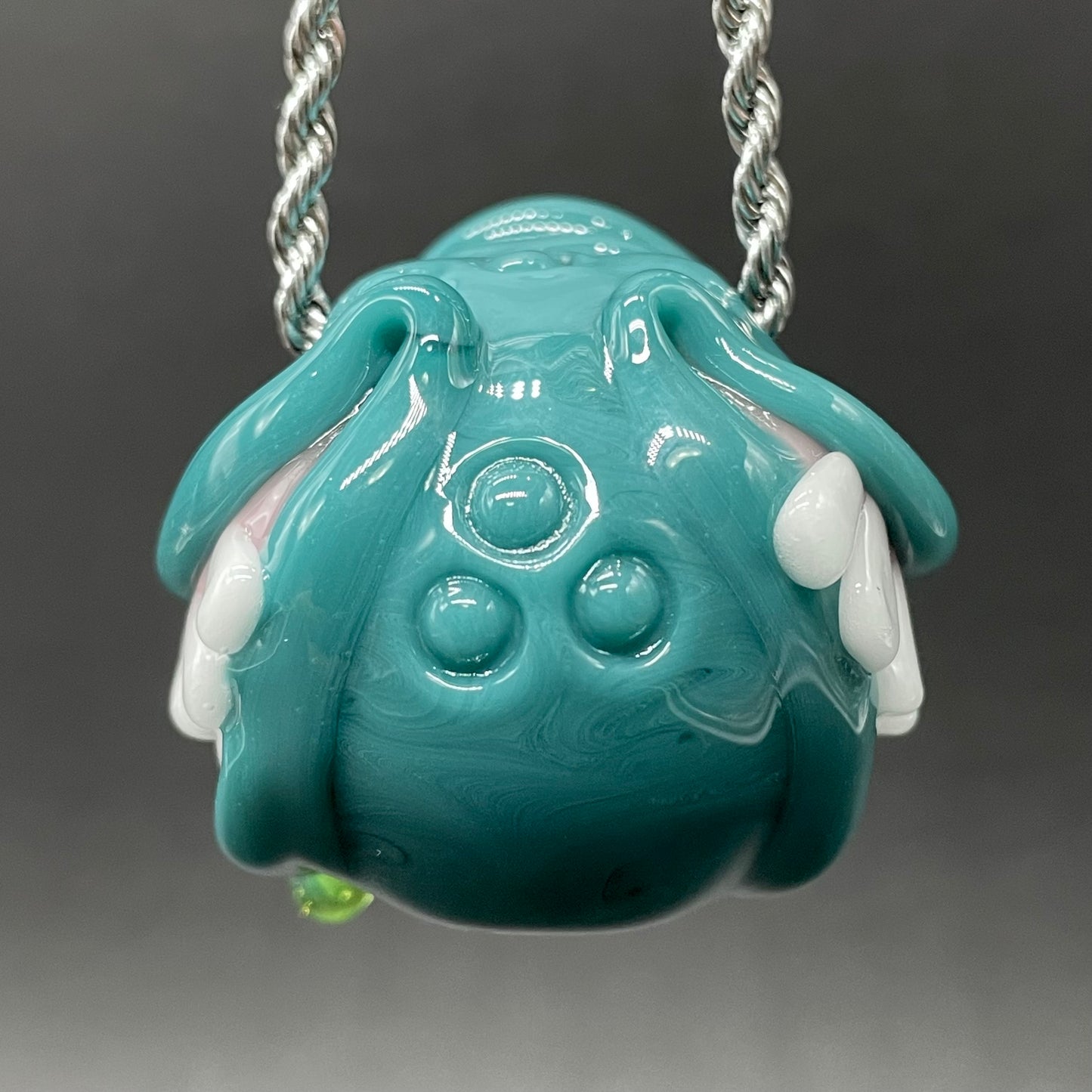 Grinning like a fool glass pendant