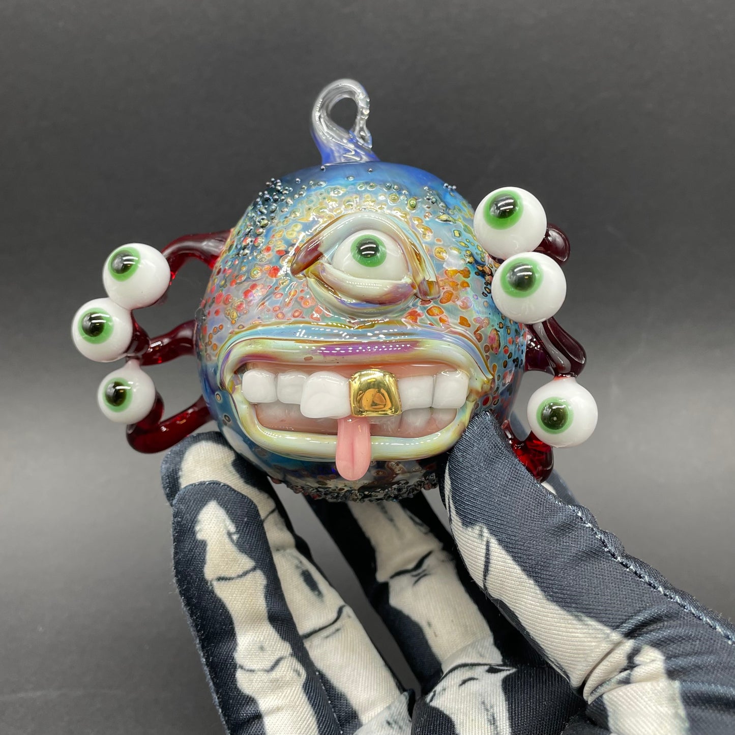 Eye stalk monster ornament glass art - premium handcrafted piece