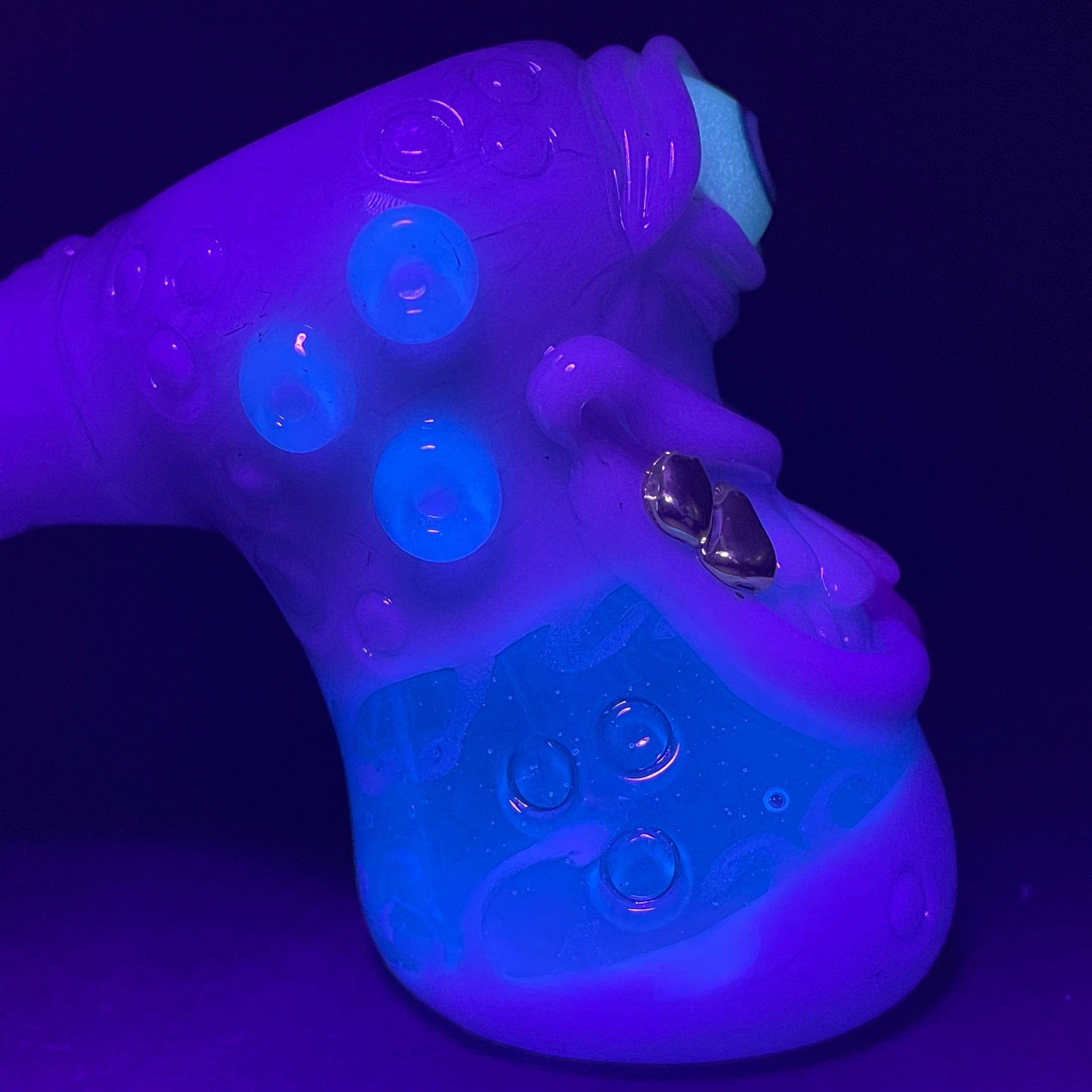 Hand-blown Smiley face bubbler - Leviathan Glass original
