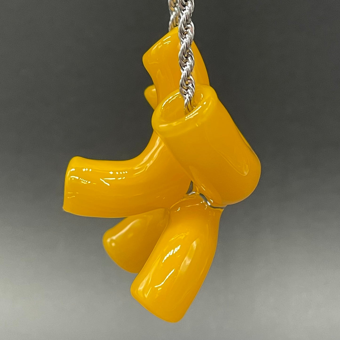 Hand-blown Macaroni and cheese necklace - Leviathan Glass original