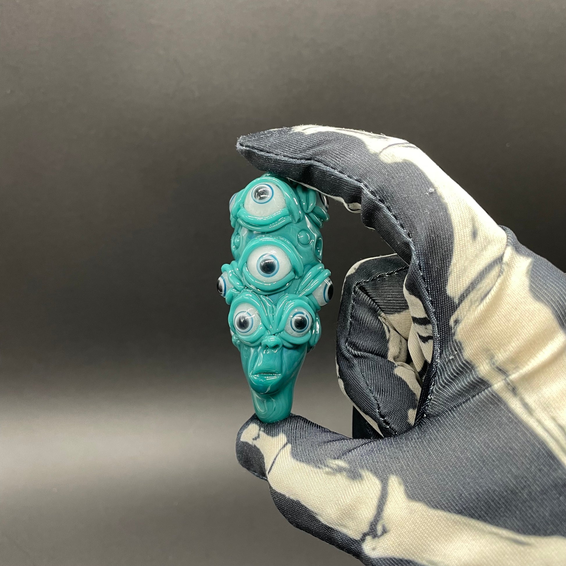 Hand-blown The Never-Blinking One glass effigy pendant - Leviathan Glass original