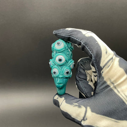 Hand-blown The Never-Blinking One glass effigy pendant - Leviathan Glass original