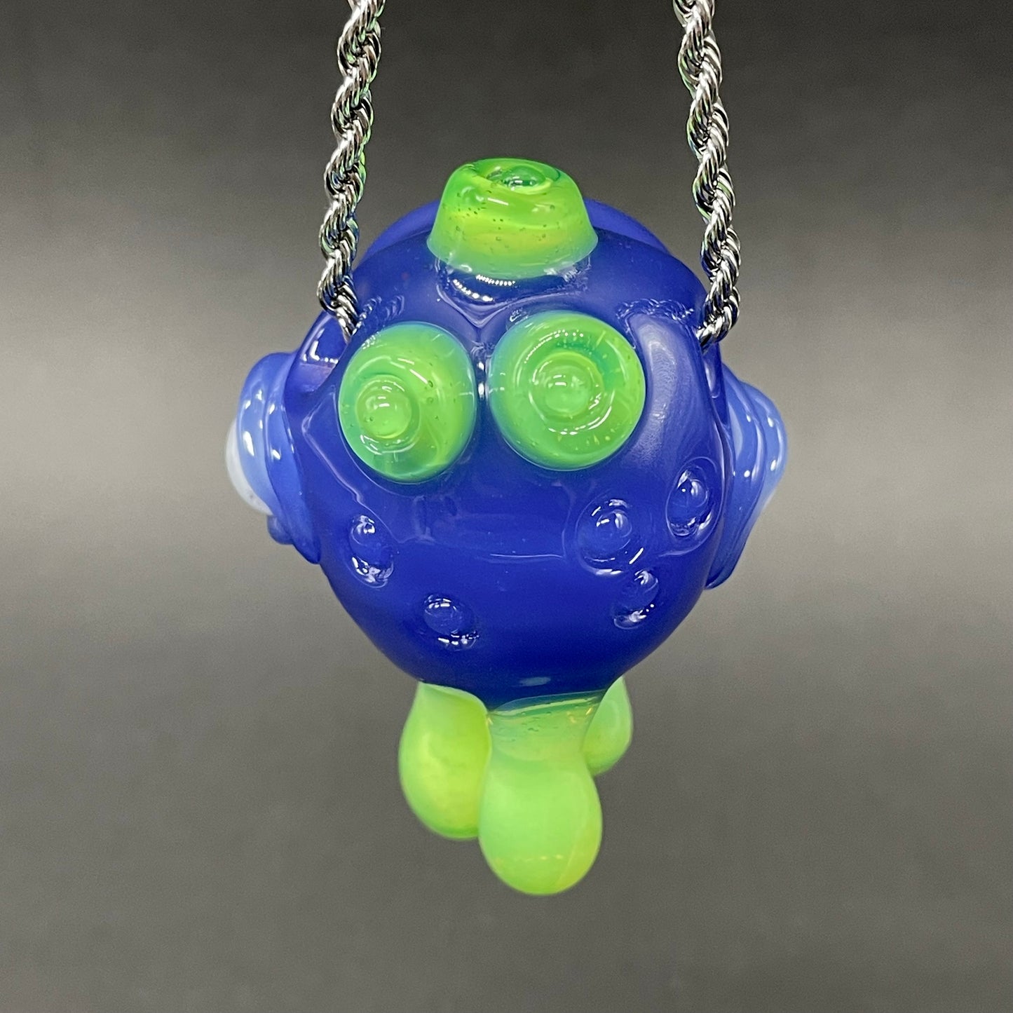 Hand-blown Drippy screamer pendant - Leviathan Glass original
