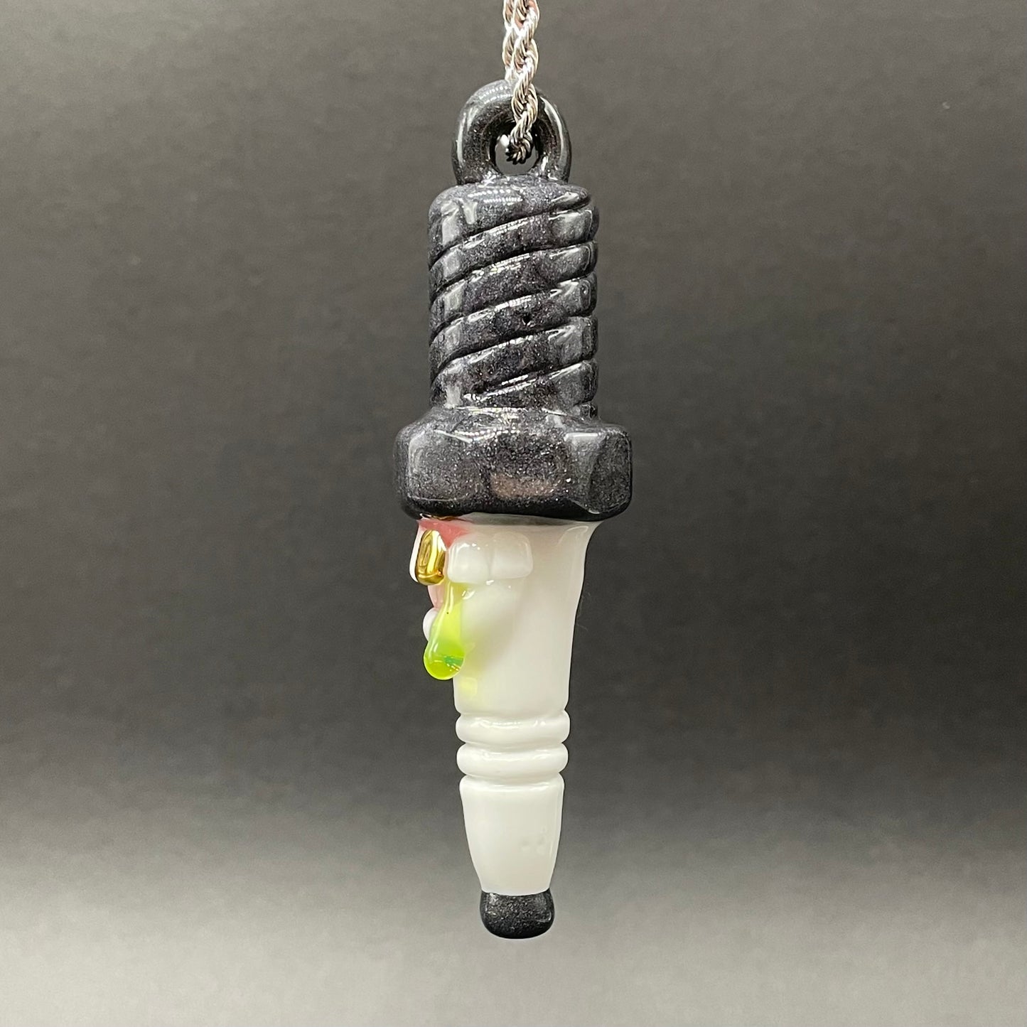 Premium Sparky the Glass spark plug pendant - collectible glass art