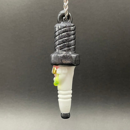 Premium Sparky the Glass spark plug pendant - collectible glass art