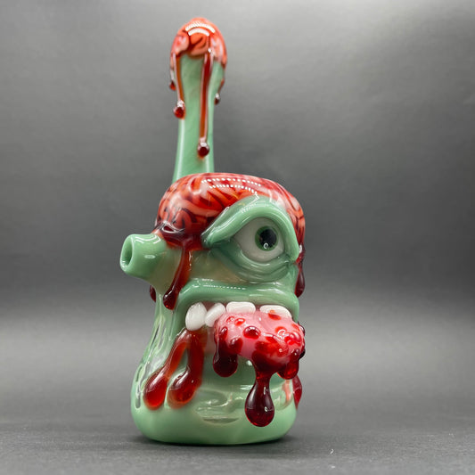 Brain eater bubbler detail view - premium glass art