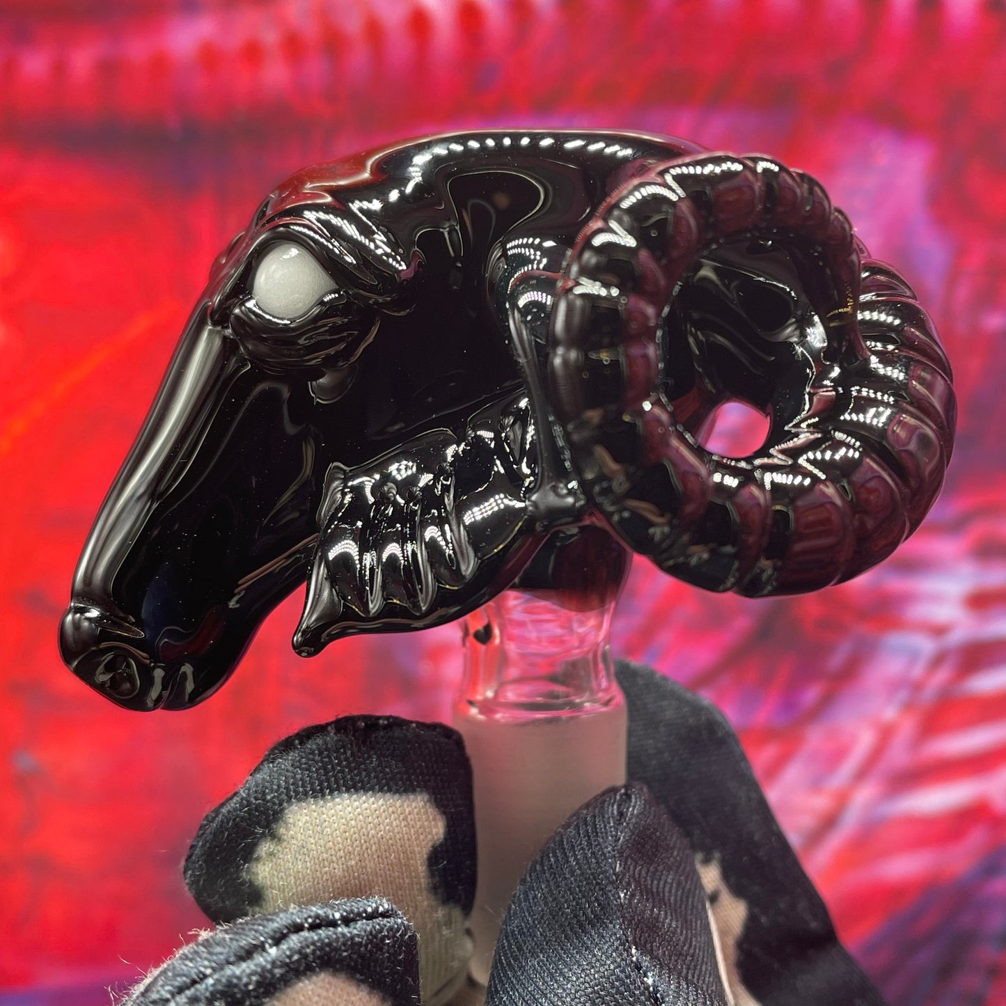 14mm black Philip slide by Leviathan Glass - artisan detail