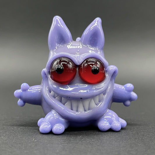 Gengar Pokémon glass pendant detail view - premium glass art