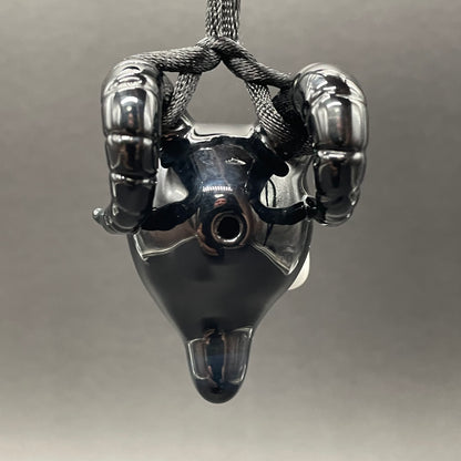 Artisan glass Evil elf with rams horns - detailed craftsmanship
