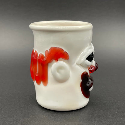 Nightmare fuel Evil clown shot glass by Leviathan Glass - artisan detail
