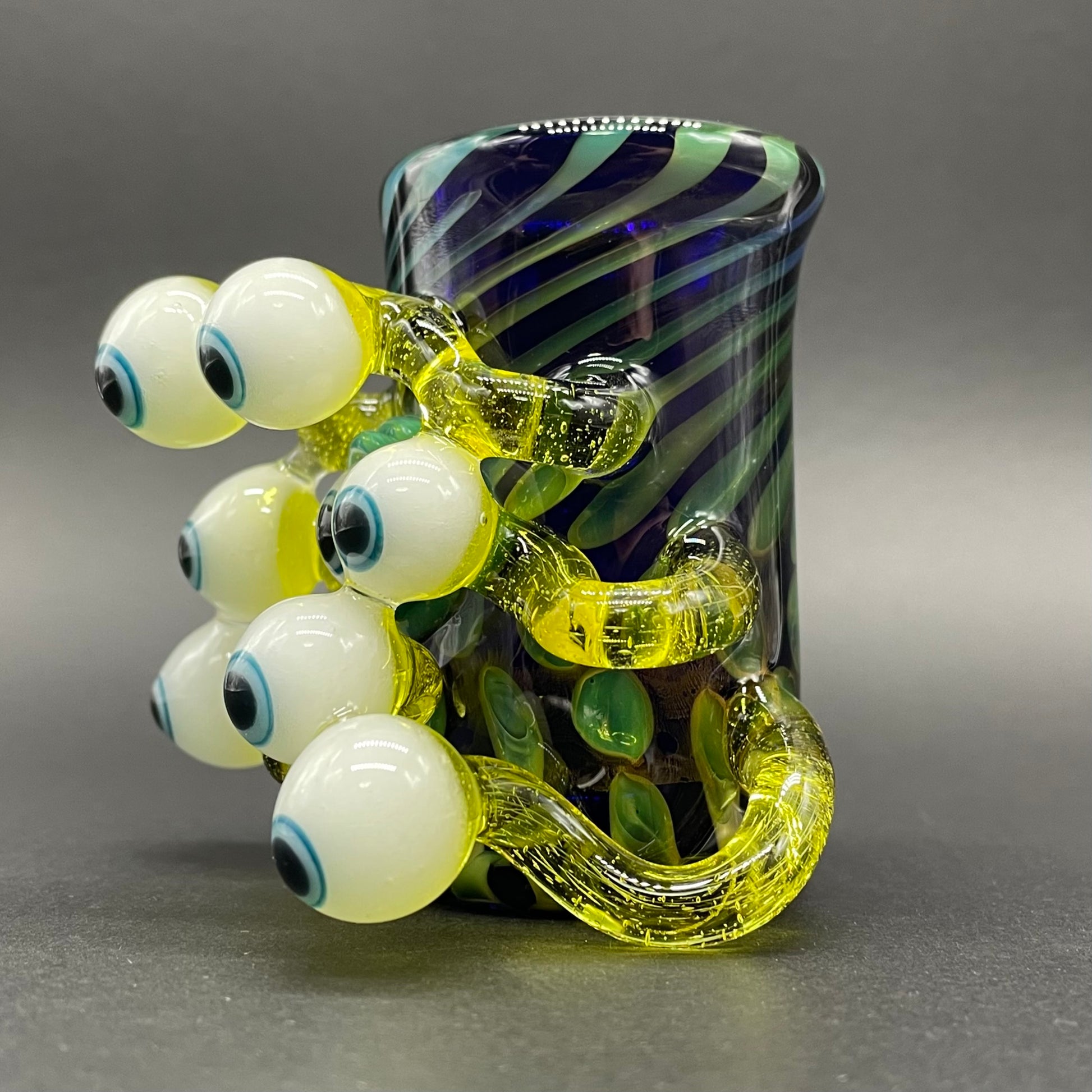 Artisan glass Eye stalk shot glass - detailed craftsmanship