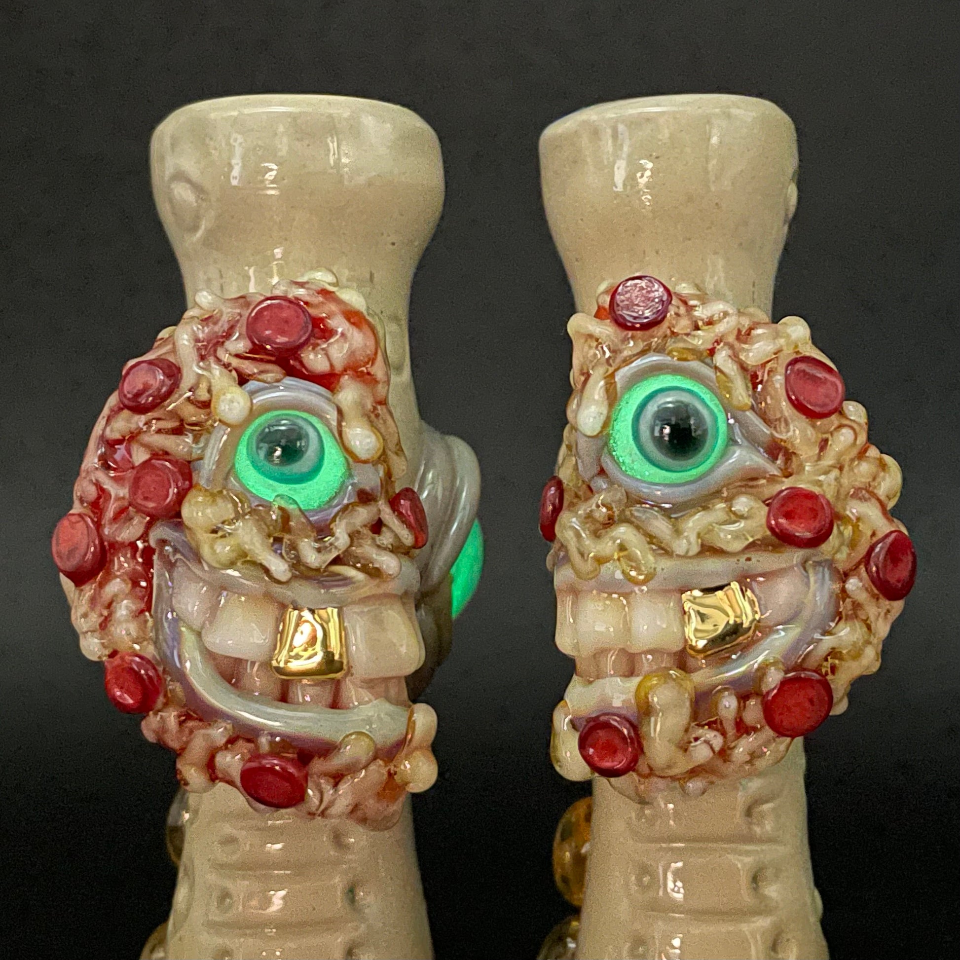 Pizza Is for Lovers – Matching Chillum Set by Leviathan Glass - artisan detail