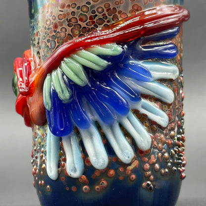Winged phoenix cork jar craftsmanship - artisan glass work