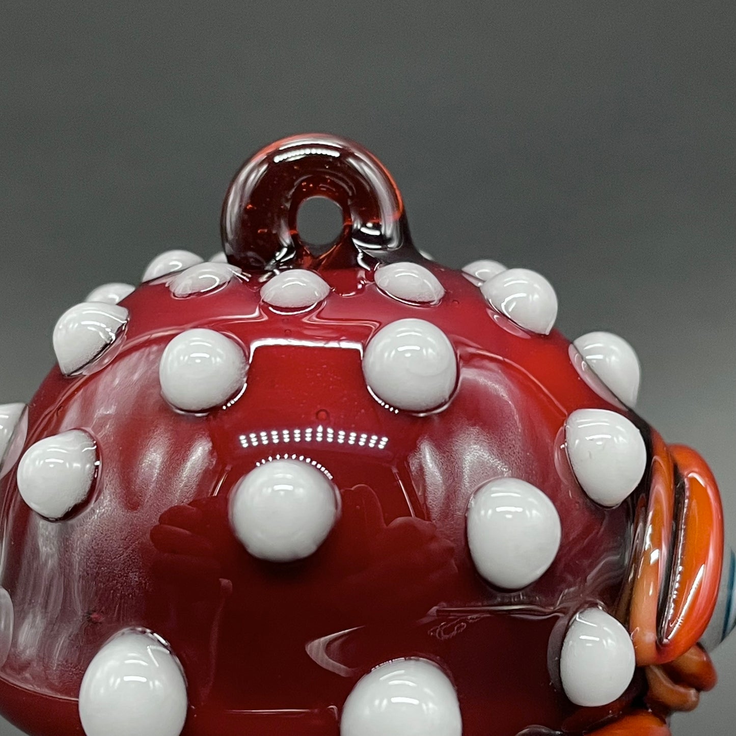 Artisan glass Cyclops mushroom ornament - detailed craftsmanship