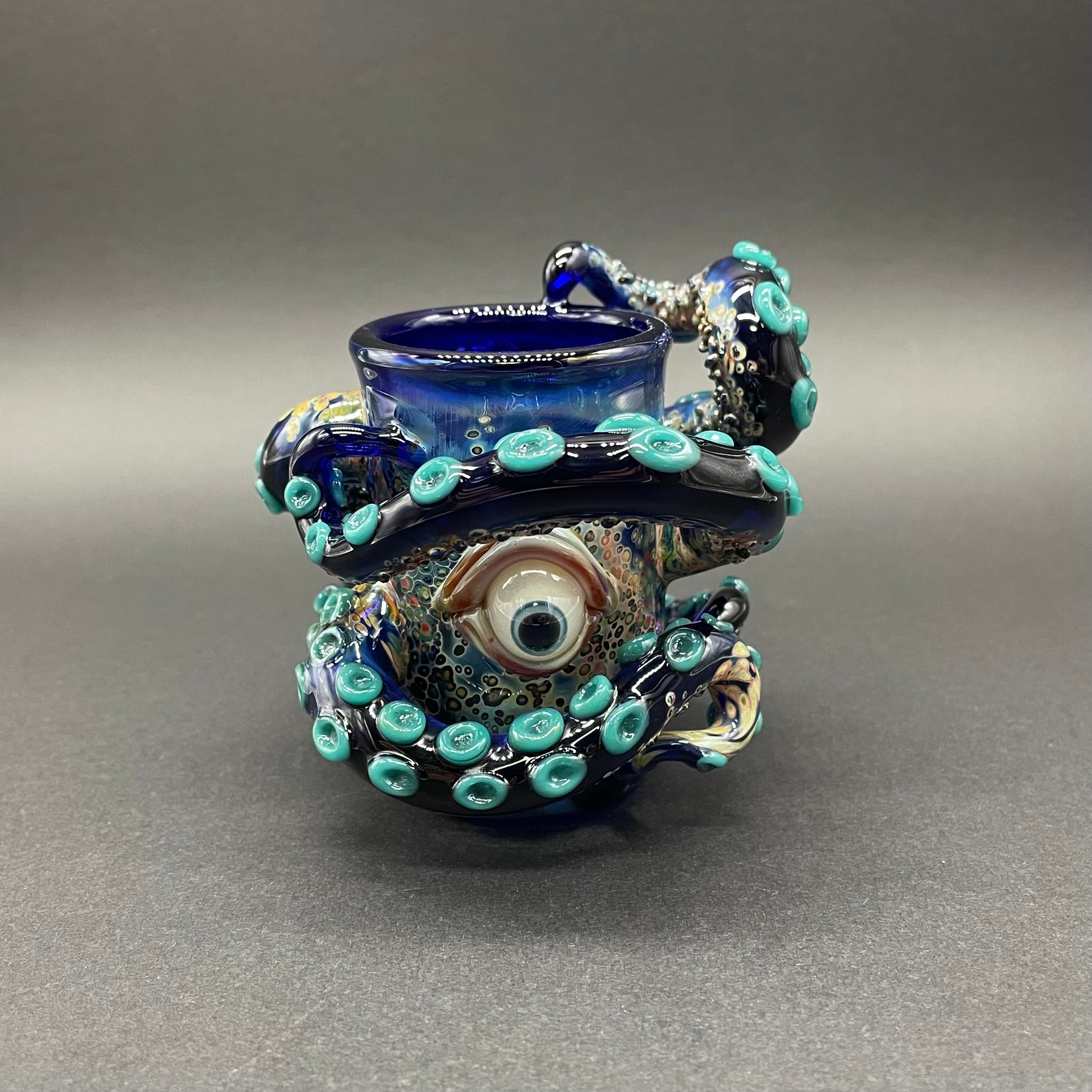 Hand-blown glass Leviathan wrapped tentacle shot glass by Leviathan Glass