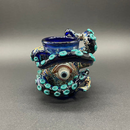 Hand-blown glass Leviathan wrapped tentacle shot glass by Leviathan Glass