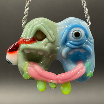 Two headaches are better than one detail view - premium glass art