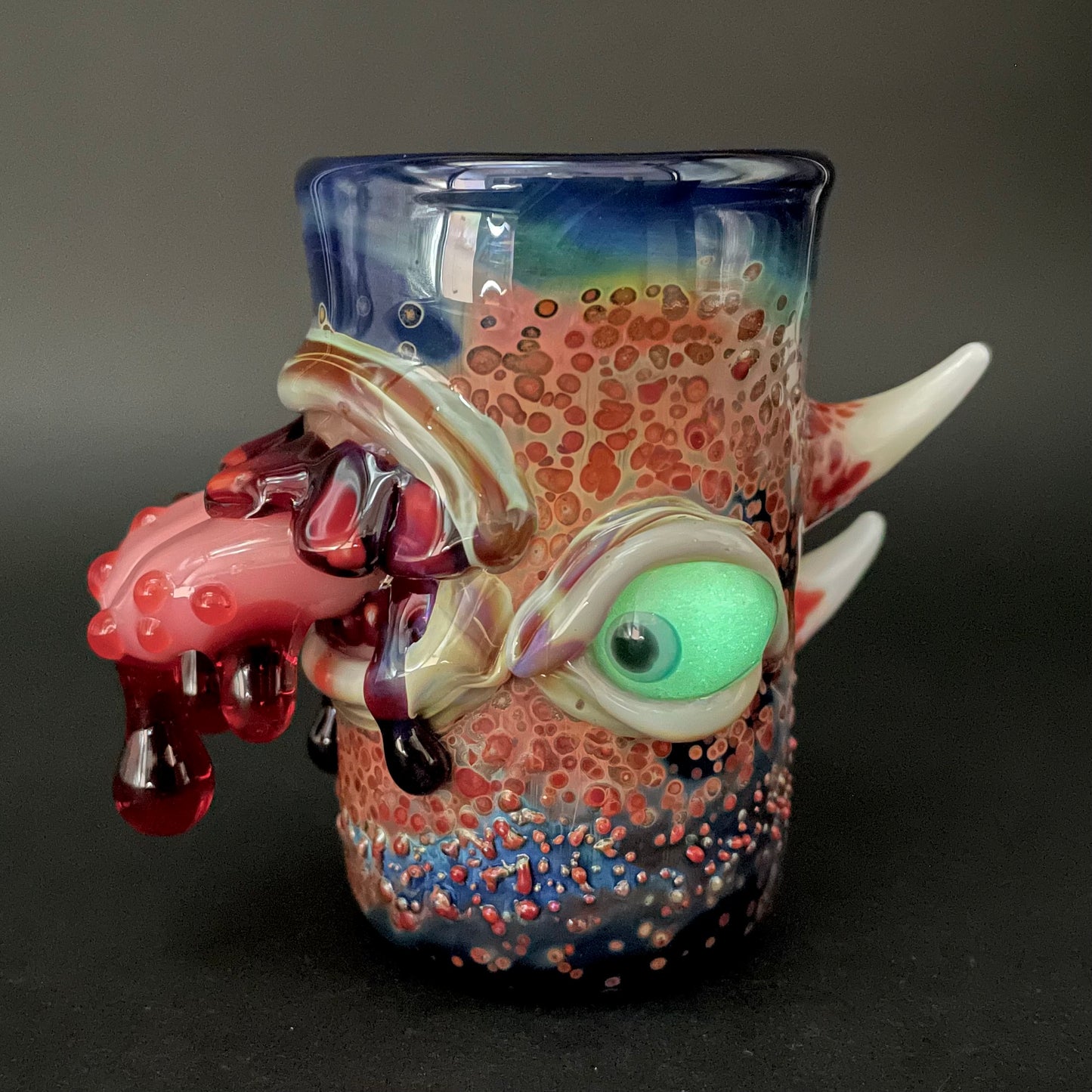 Taste the rainbow shot glass by Leviathan Glass - artisan detail