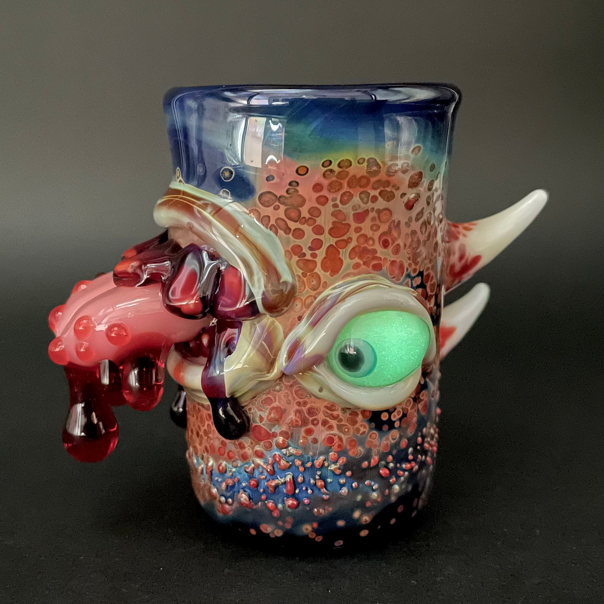 Taste the rainbow shot glass by Leviathan Glass - artisan detail