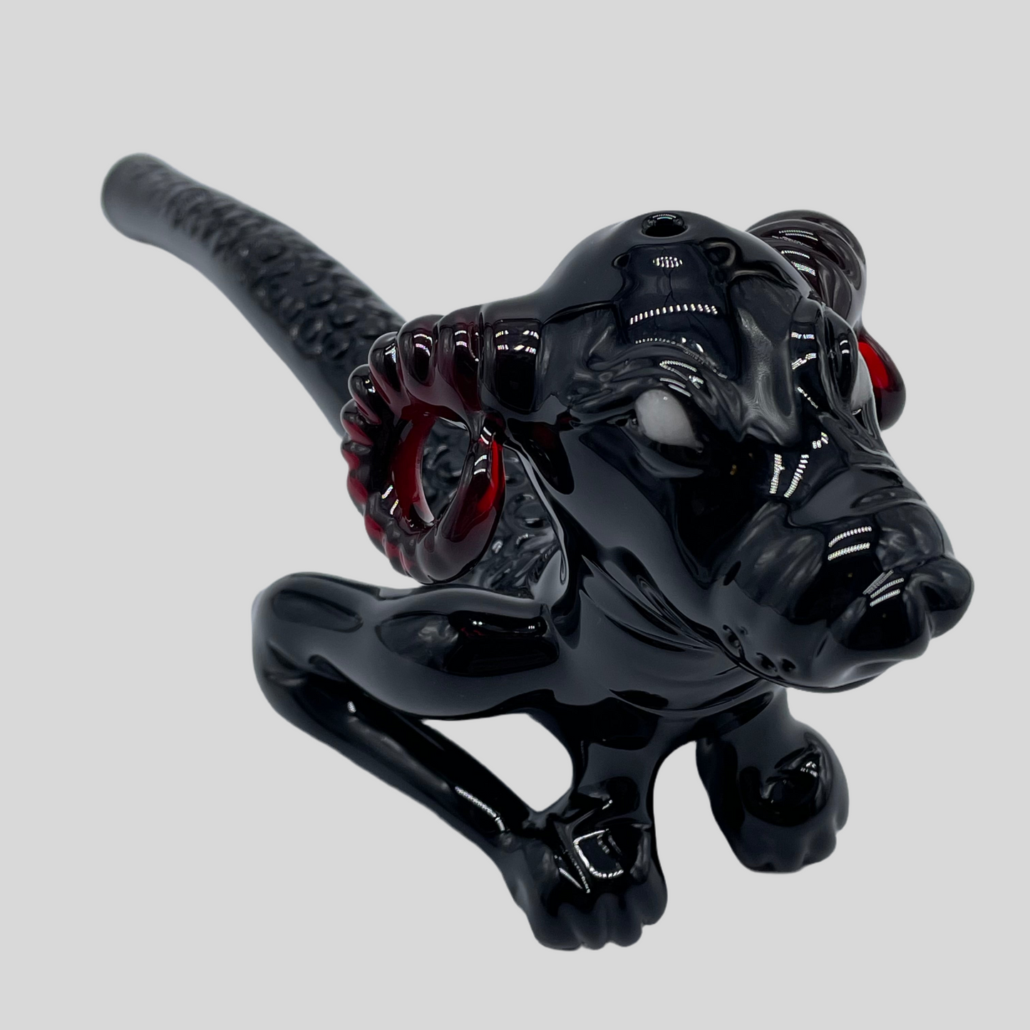Hand-blown glass Demon dog Sherlock by Leviathan Glass