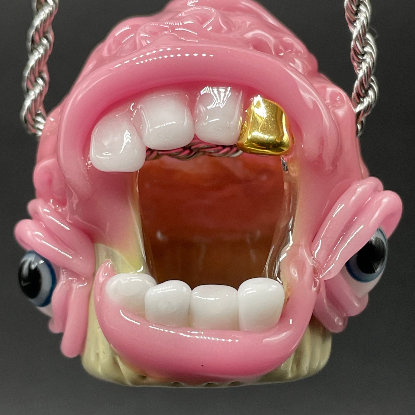 Hand-blown Cupcake pendant - Leviathan Glass original