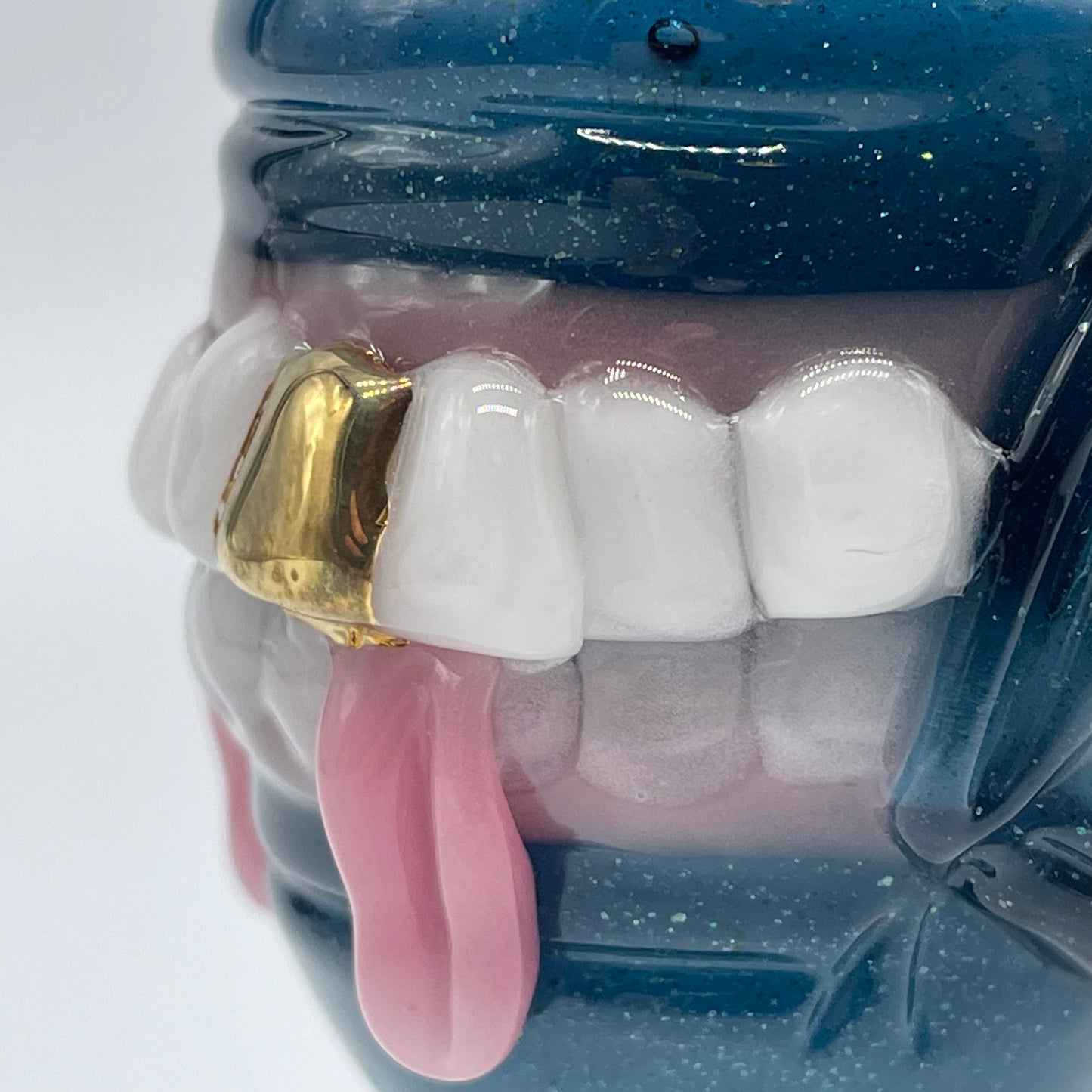 Leviathan Glass 14mm 4 hole Too many teeth slide - hand-blown art